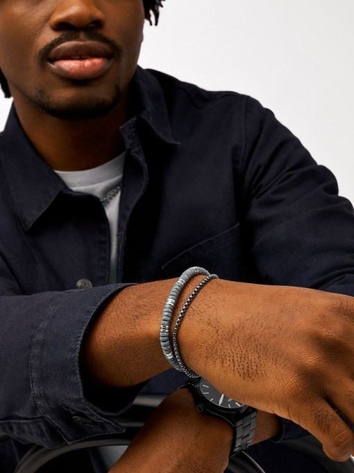 Fossil Jewelry Gunmetal Bracelet Set JGFTSET1106