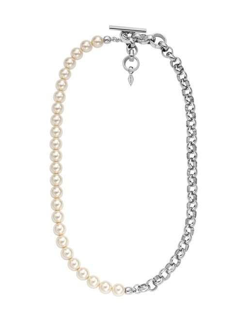 Fossil Archival Silver Necklace JOF01143040