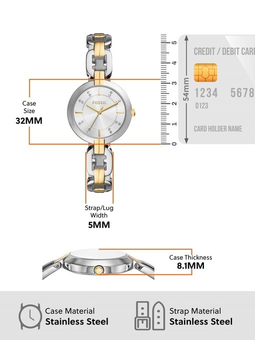 Fossil Kerrigan Two Tone Watch BQ5000