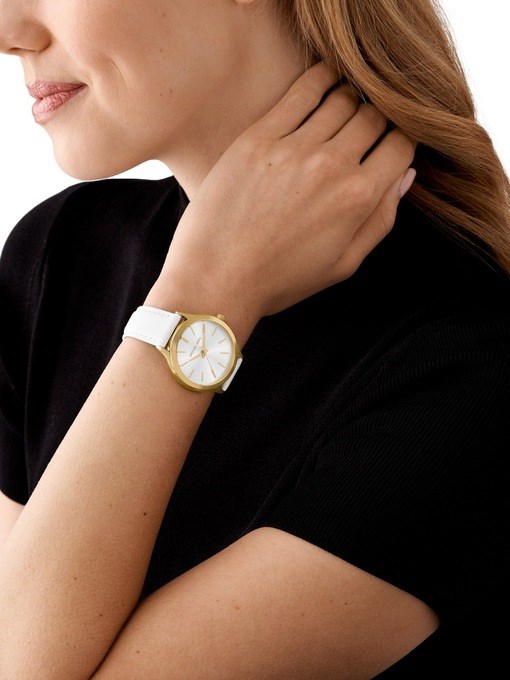 Michael Kors Slim Runway White Watch MK7544