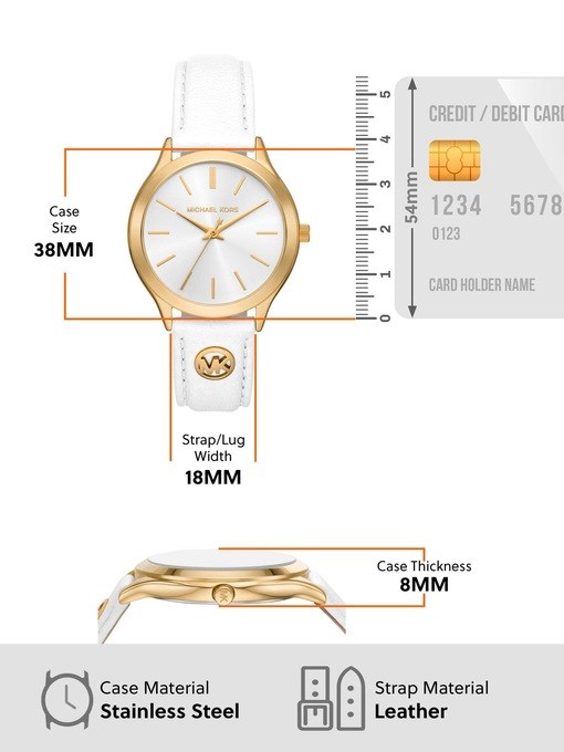 Michael Kors Slim Runway White Watch MK7544