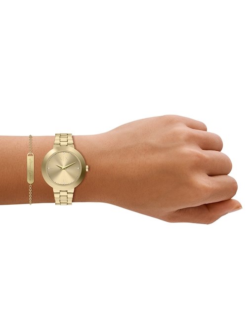Armani Exchange Gold Watch AX7177SET