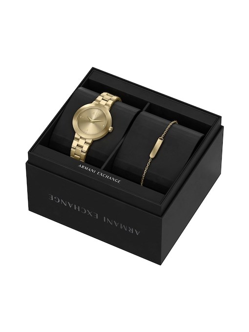 Armani Exchange Gold Watch AX7177SET