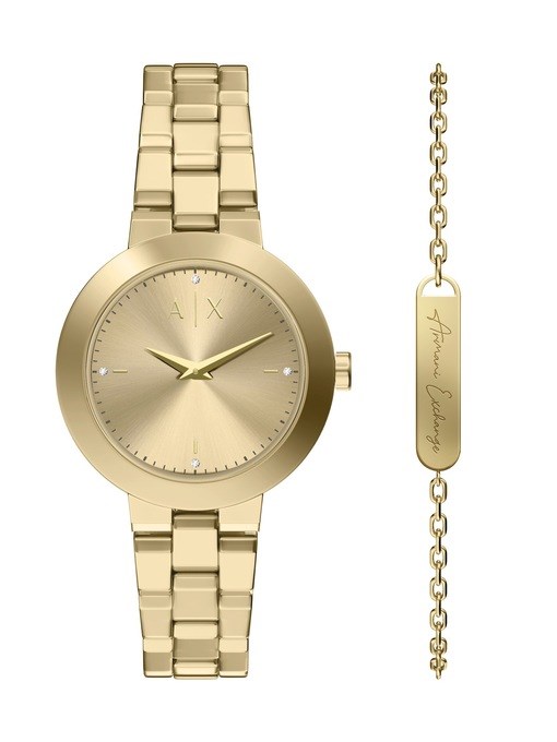 Armani Exchange Two-Hand Gold-Tone Stainless Steel Watch