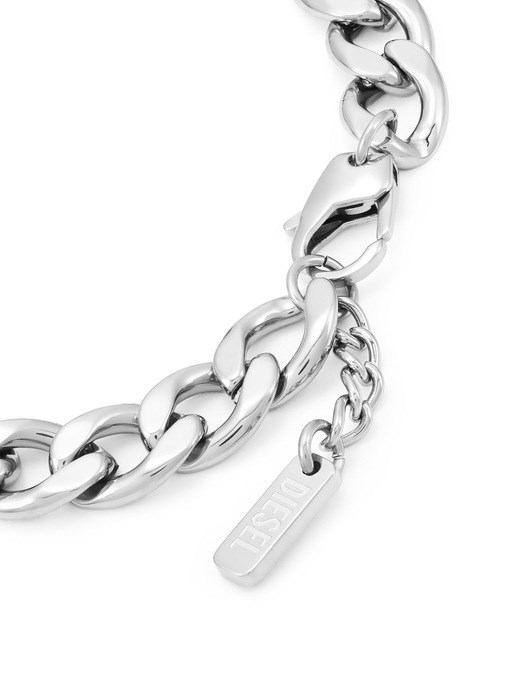 Diesel D Logo Silver Bracelet DX1663040
