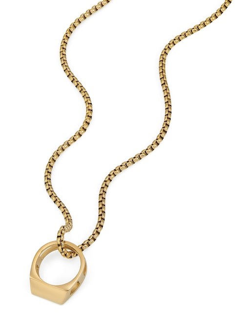 Diesel D Logo Gold Necklace DX1670710