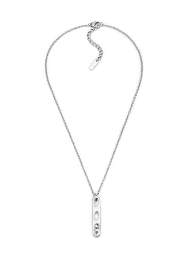 Diesel Oval D Logo Silver Necklace DX1662040