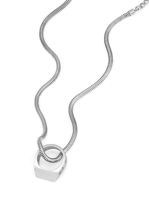 Diesel D Logo Silver Necklace DX1672040 Diesel D Logo Silver Necklace DX1672040