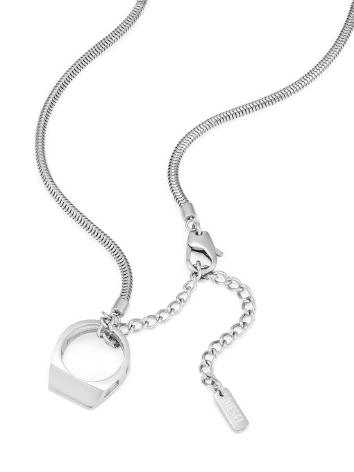 Diesel D Logo Silver Necklace DX1672040 Diesel D Logo Silver Necklace DX1672040