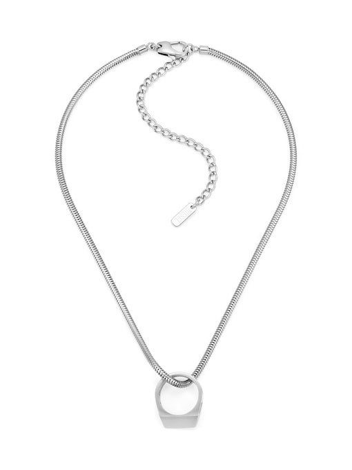 Diesel D Logo Silver Necklace DL1367040