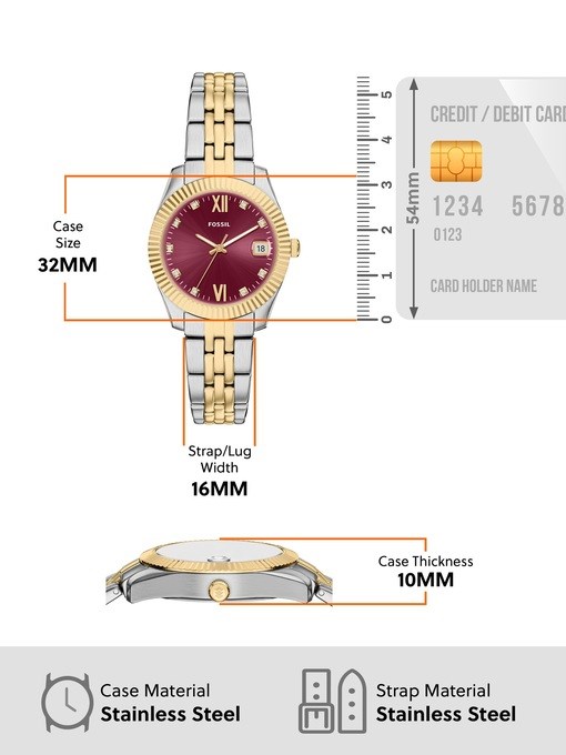 Fossil Scarlette 2 Tone Watch ES5461