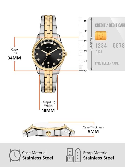 Fossil Scarlette 2 Tone Watch ES5458