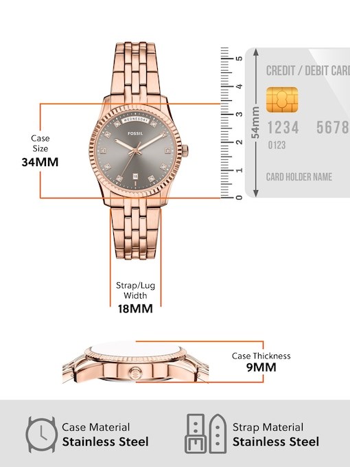 Fossil Scarlette Rose Gold Watch ES5459 Fossil Scarlette Rose Gold Watch ES5459