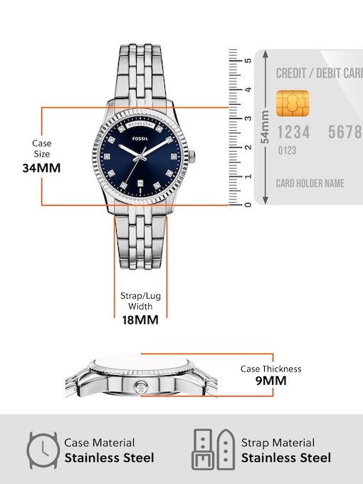 Fossil Scarlette Silver Watch ES5457