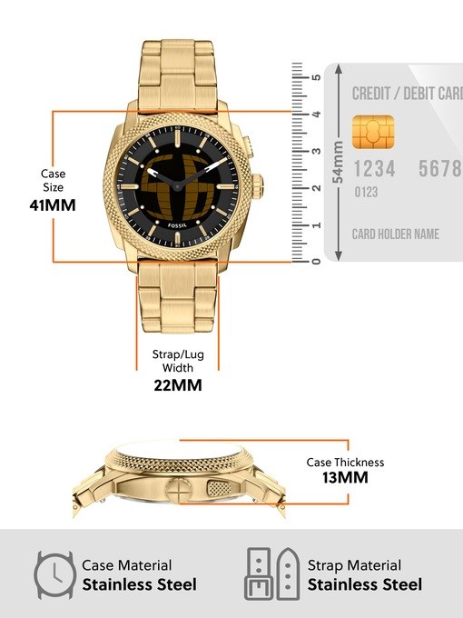 Fossil Machine Gold Watch FS6157
