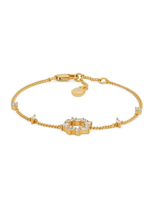 Ellis Mixed Shapes Gold-Tone Brass Station Bracelet