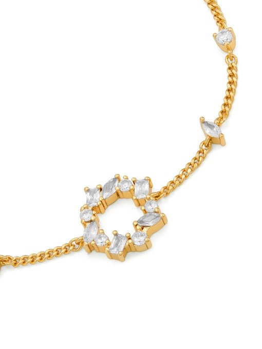 Ellis Mixed Shapes Gold-Tone Brass Station Bracelet