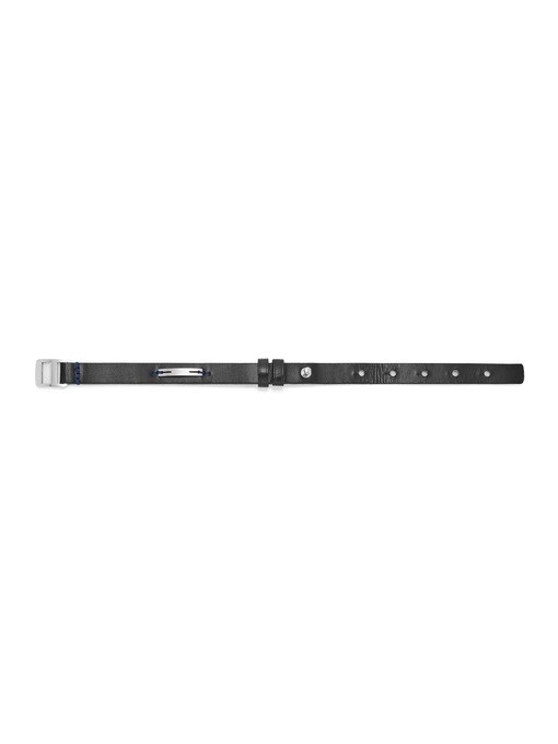 Machine Rugged Midnight Blue and Black Leather Strap Bracelet