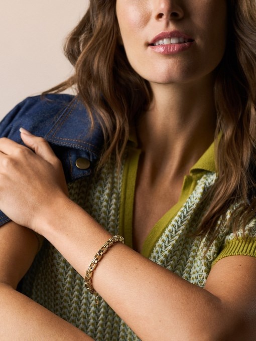 Raquel Bold Chains Gold-Tone Stainless Steel Chain Bracelet