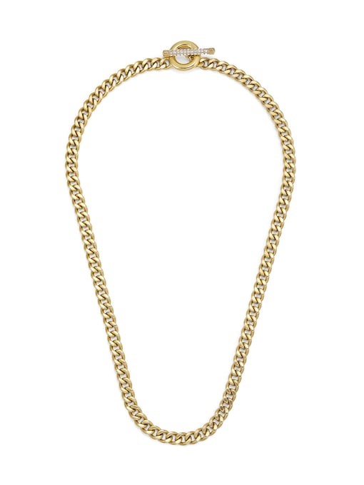 Fossil Carlie T-Bar Gold Necklace JF04956710 Fossil Carlie T-Bar Gold Necklace JF04956710