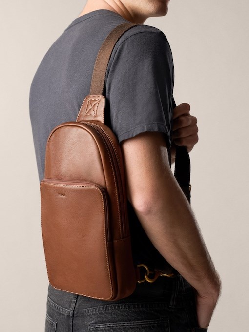 Fossil Finn Brown Shoulder Bag MBG9646212