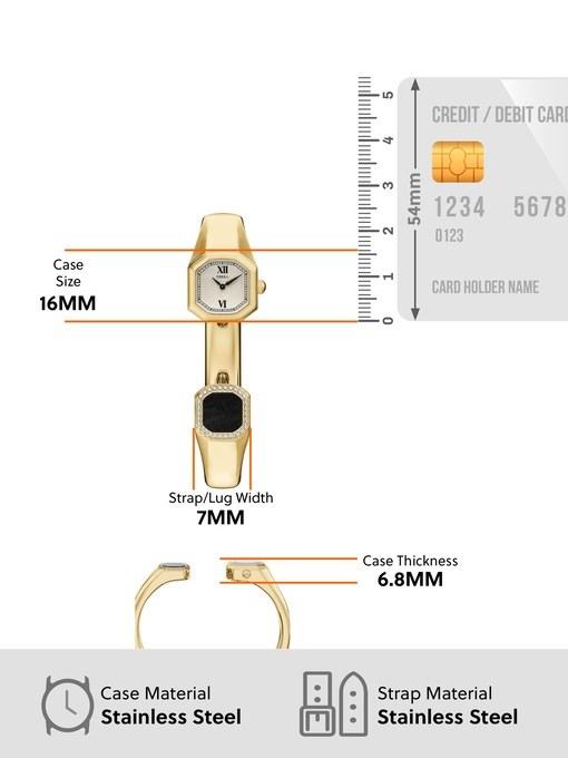 Harlow Two-Hand Gold-Tone Stainless Steel Watch Bangle Harlow Two-Hand Gold-Tone Stainless Steel Watch Bangle