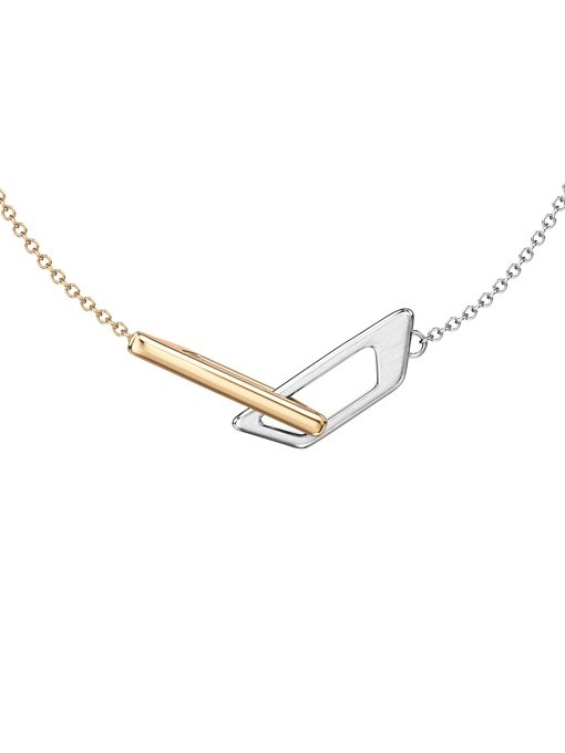 Diesel D Logo 2-Tone Necklace DX1687931 Diesel D Logo 2-Tone Necklace DX1687931