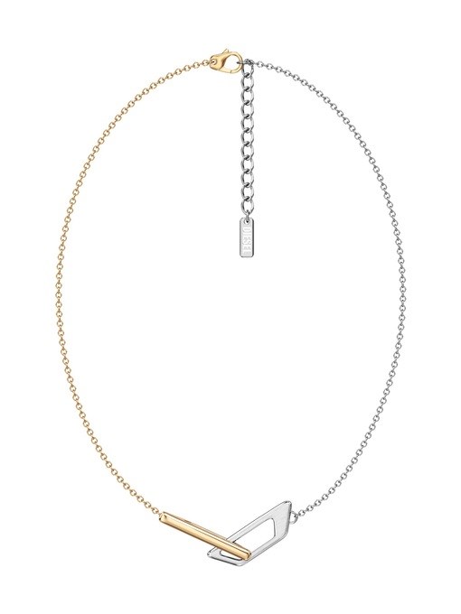 Diesel D Logo Silver Necklace DX1689040