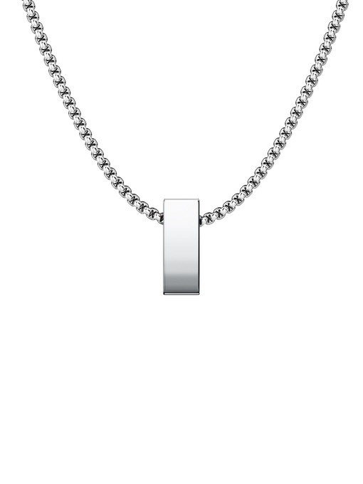 Diesel D Logo Silver Necklace DX1689040