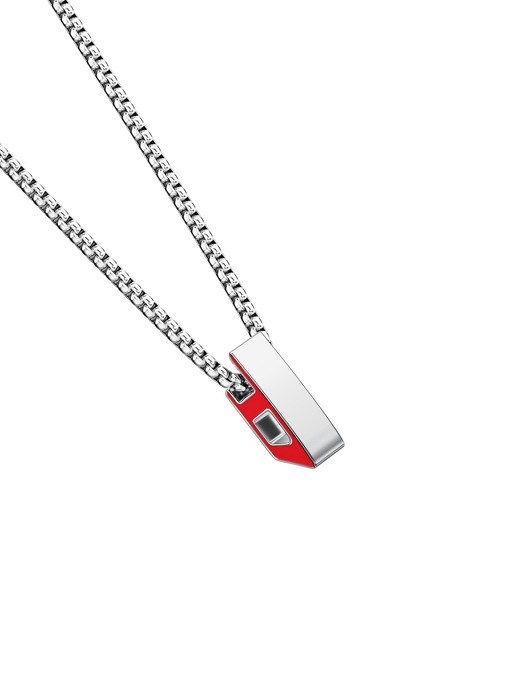 Diesel D Logo Silver Necklace DX1689040