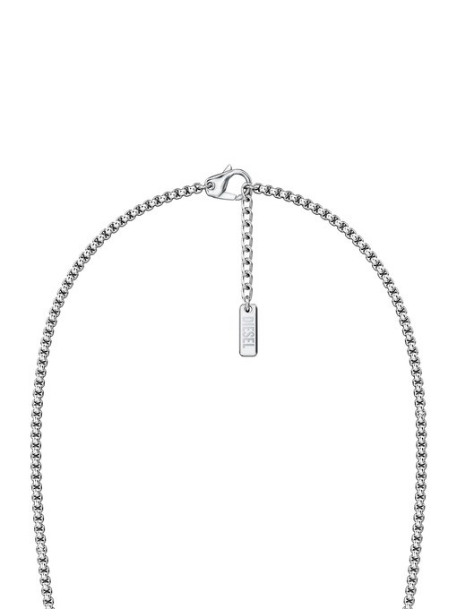 Diesel D Logo Silver Necklace DX1689040