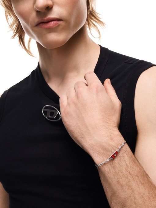 Diesel D Logo Silver Bracelet DX1691040