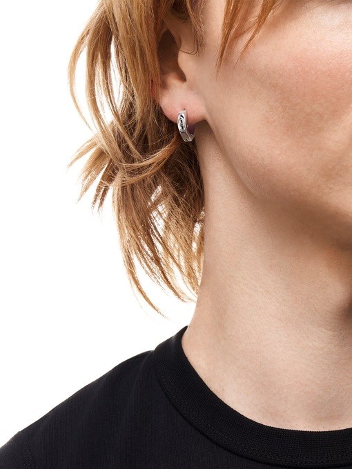 Diesel Oval D Logo Silver Earring DX1692040
