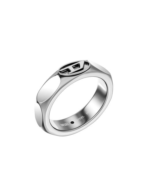 Diesel Oval D Logo Silver Ring DX1693040