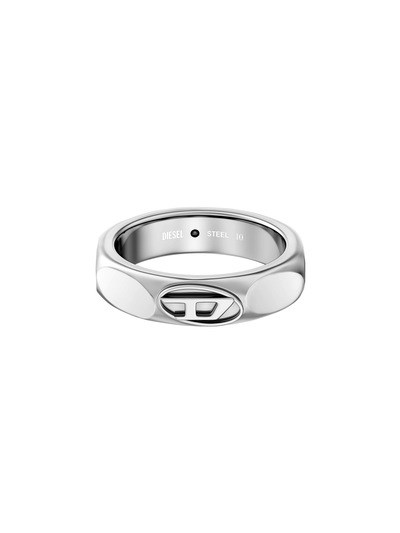 Diesel Oval D Logo Silver Ring DX1693040