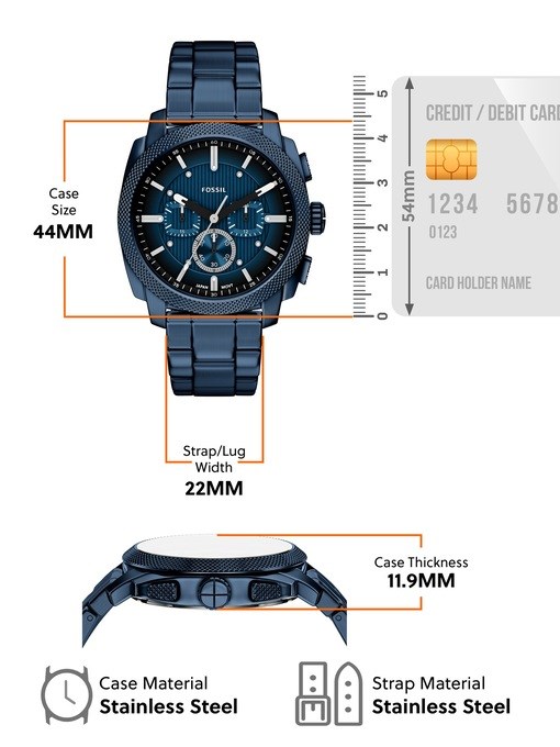 Machine Chronograph Navy Stainless Steel Watch