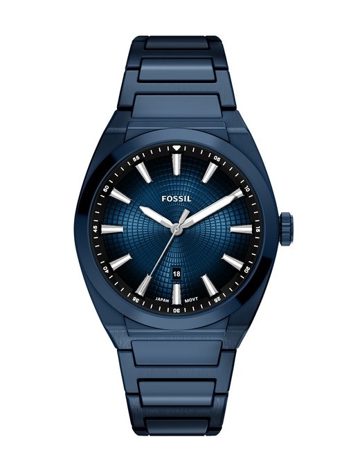 Everett Three-Hand Navy Stainless Steel Watch