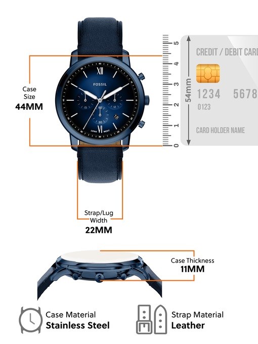 Neutra Chronograph Navy Leather Watch