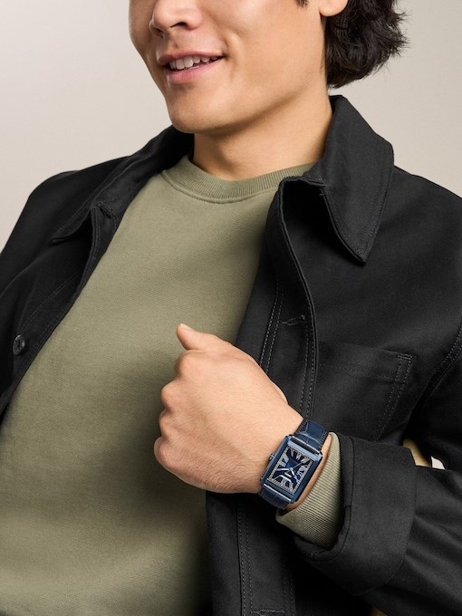 Carraway Three-Hand Navy Croco Leather Watch Carraway Three-Hand Navy Croco Leather Watch