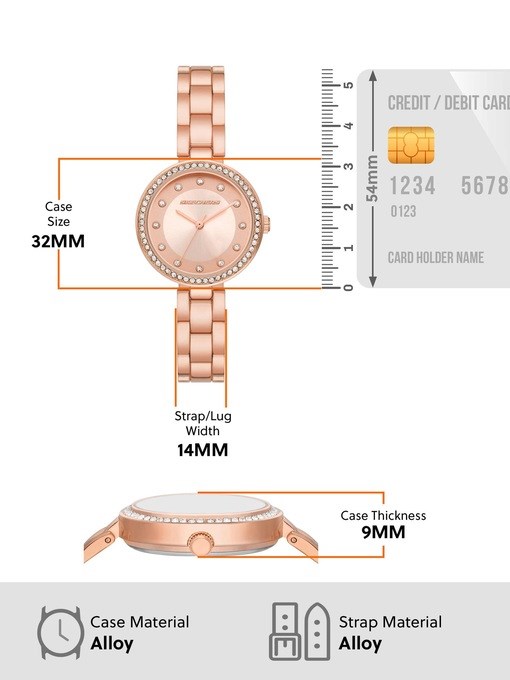 Skechers Women's Gift Sets 32MM 3-Hand Quartz Analog Watch with Rose Gold Bracelet and Case with Bracelet Accessories Skechers Women's Gift Sets 32MM 3-Hand Quartz Analog Watch with Rose Gold Bracelet and Case with Bracelet Accessories