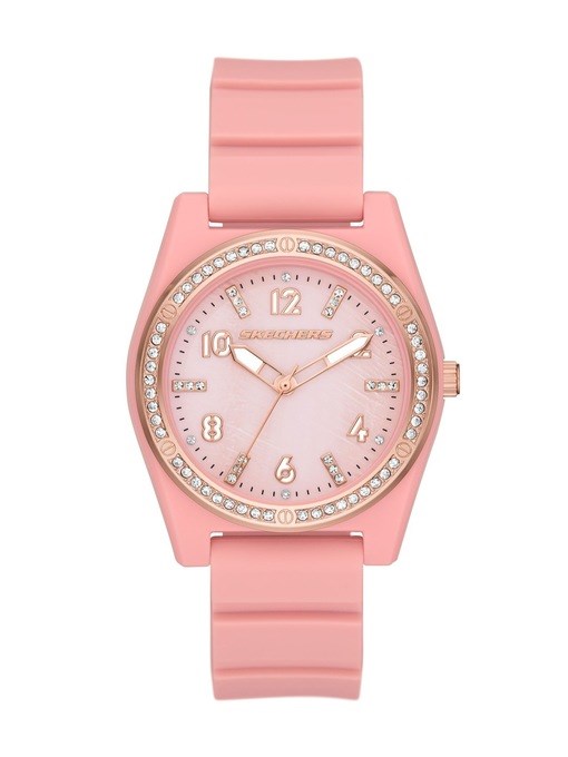 Skechers Evalyn Three Hand Blush Silicone Watch Skechers Evalyn Three Hand Blush Silicone Watch