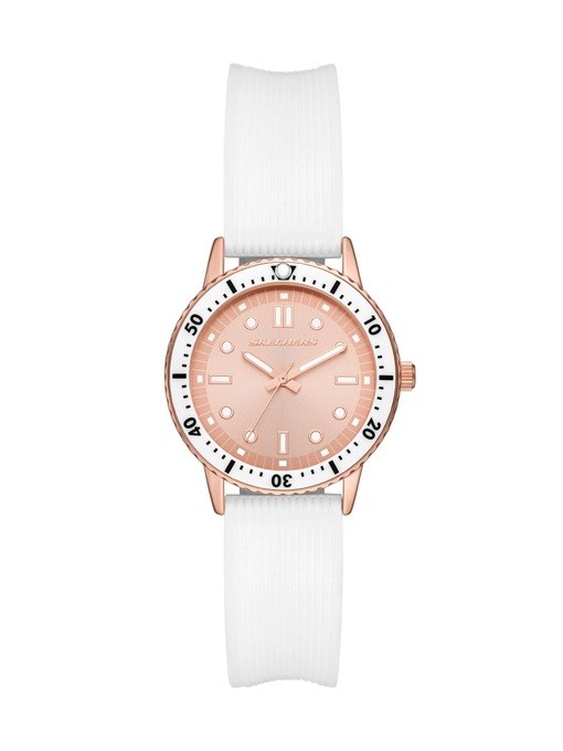 Skechers Carolwood Three Hand White Silicone Watch Skechers Carolwood Three Hand White Silicone Watch
