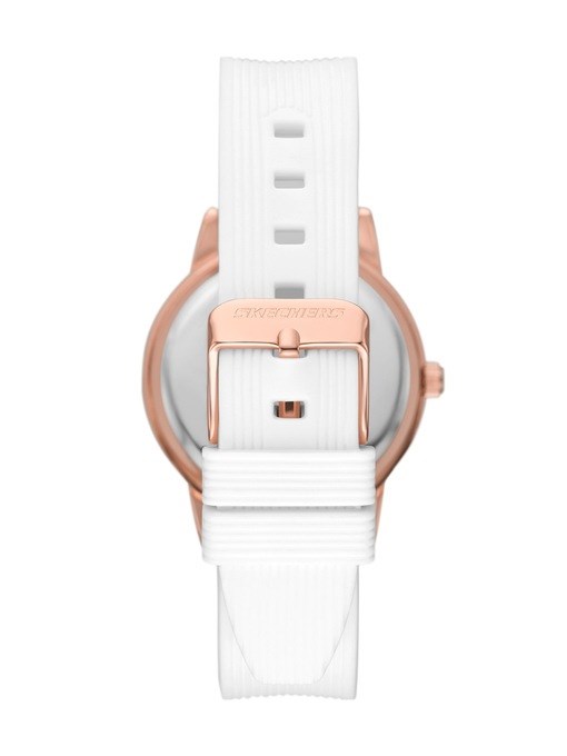 Skechers Carolwood Three Hand White Silicone Watch Skechers Carolwood Three Hand White Silicone Watch