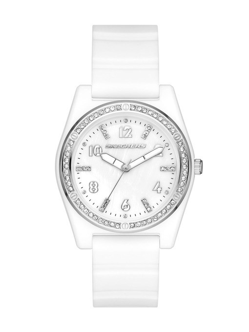 Skechers Evalyn Three Hand White Silicone Watch Skechers Evalyn Three Hand White Silicone Watch