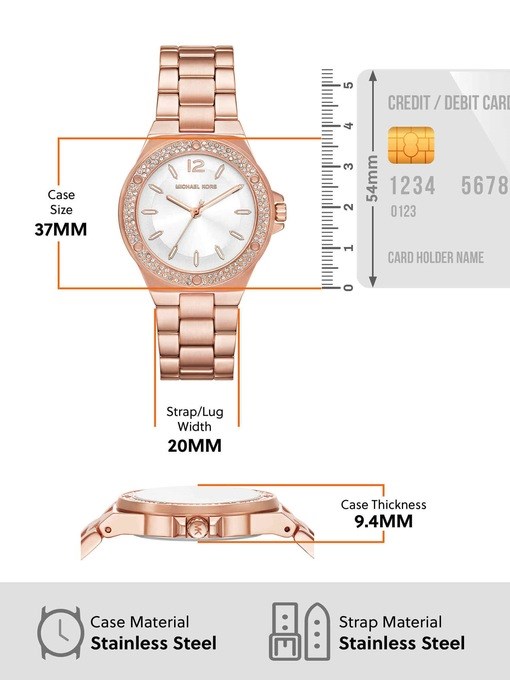 Michael Kors Lennox Three-Hand Rose Gold-Tone Stainless Steel Watch Michael Kors Lennox Three-Hand Rose Gold-Tone Stainless Steel Watch
