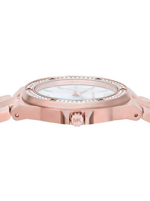 Michael Kors Lennox Three-Hand Rose Gold-Tone Stainless Steel Watch Michael Kors Lennox Three-Hand Rose Gold-Tone Stainless Steel Watch