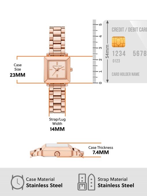 Michael Kors Gwynn Three-Hand Rose Gold-Tone Stainless Steel Watch