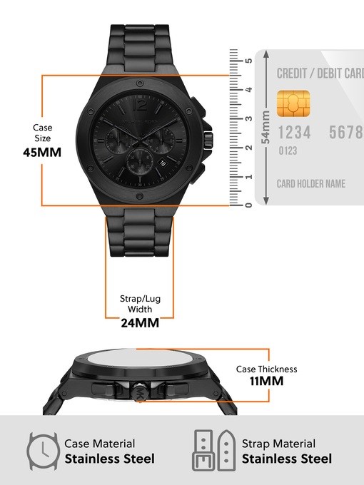 Michael Kors Lennox Chronograph Black Stainless Steel Watch Michael Kors Lennox Chronograph Black Stainless Steel Watch