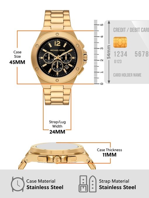 Michael Kors Lennox Chronograph Gold-Tone Stainless Steel Watch Michael Kors Lennox Chronograph Gold-Tone Stainless Steel Watch