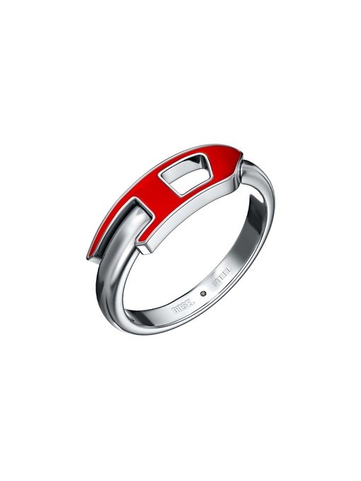 Diesel D Logo Silver Ring DX1688040